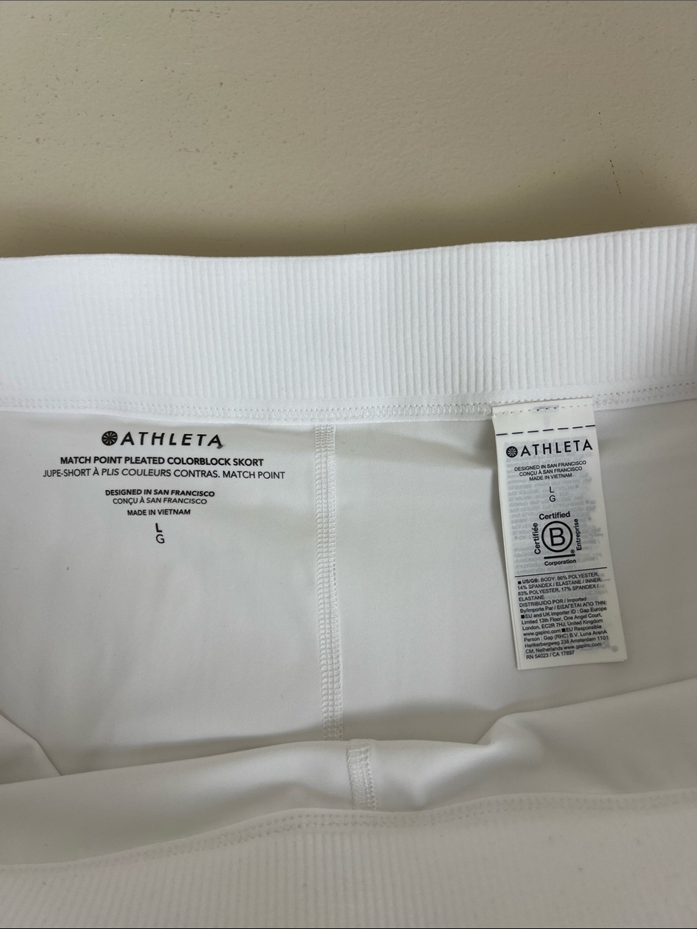 NWT Athleta Match Point Pleated Colorblock Skort Red White Size Large - Picture 9 of 10